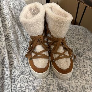 Cozy Brown and Cream Women's Boots